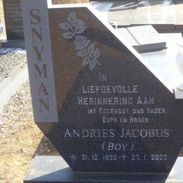 SNYMAN Andries Jacobus 1932-2003