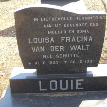 WALT Louisa Fracina, van der nee SCHUTTÉ 1923-1981
