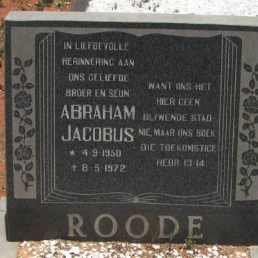 ROODE Abraham Jacobus 1950-1972