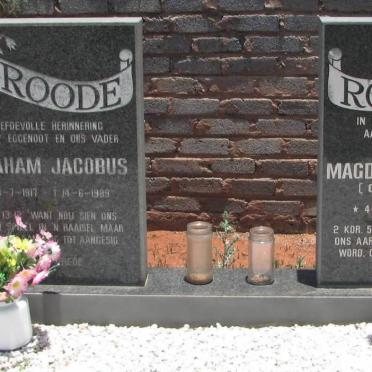 ROODE Abraham Jacobus 1917-1989 &amp; Magdalena Susanna KRITZINGER 1917-1998