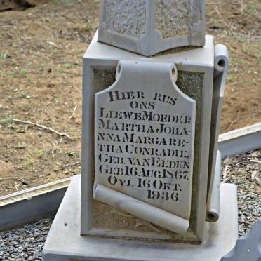 CONRADIE Martha Johanna Margaretha nee VAN EEDEN 1867-1936