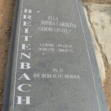 BREITENBACH Ella Sophia Carolina geb VAN ZYL 1912-2000