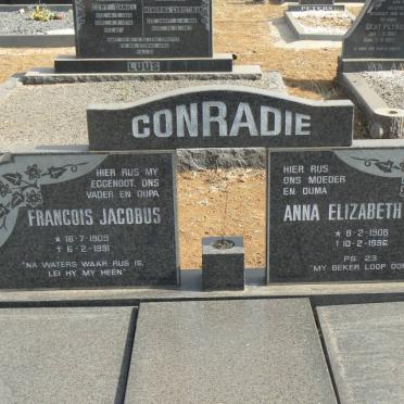 CONRADIE Francois Jacobus 1909-1991 &amp; Anna Elizabeth 1906-1996