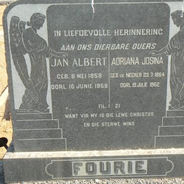 FOURIE Jan Albert 1858-1958 &amp; Adriana Josina DE NECKER 1864-1962