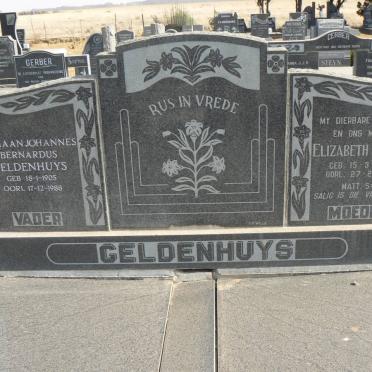 GELDENHUYS Adriaan Johannes Bernardus 1905-1988 &amp; Elizabeth Susara 1906-1960