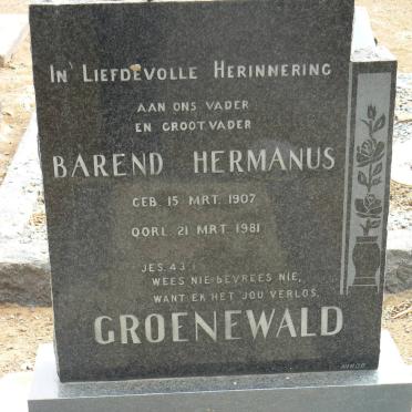 GROENEWALD Barend Hermanus 1907-1981