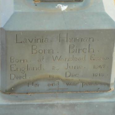 HYMAN Lavinia born BIRCH 1847-1918
