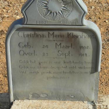 KLEINHANS Christina Maria 1902-1913