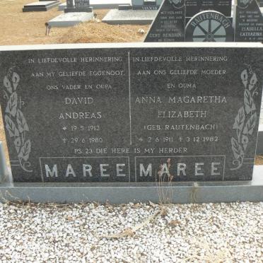 MAREE David Andeas 1913-1980 &amp; Anna Magaretha Elizabeth RAUTENBACH 1911-1982