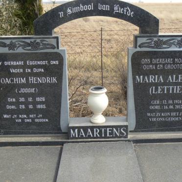 MAARTENS Joachim Hendrik 1926-1985 &amp; Maria Aletta 1924-2012