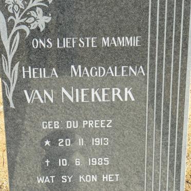NIEKERK Heila Magdalena, van geb DU PREEZ 1913-1985