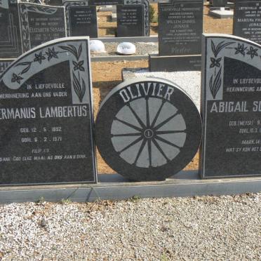OLIVIER Hermanus Albertus 1892-1971 &amp; Abigail Susanna MEYER 1892-1947