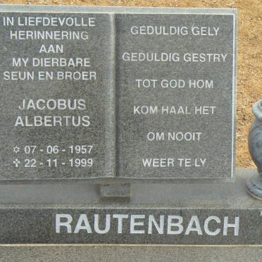 RAUTENBACH Jacobus Albertus 1957-1999