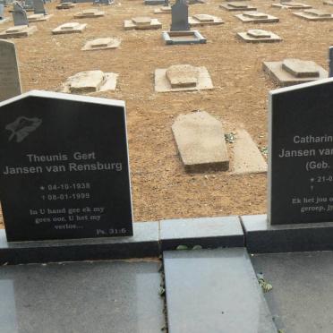 RENSBURG Theunis Gert, Jansen van 1938-1999 &amp; Catharina Helena KOTZÉ 1938-