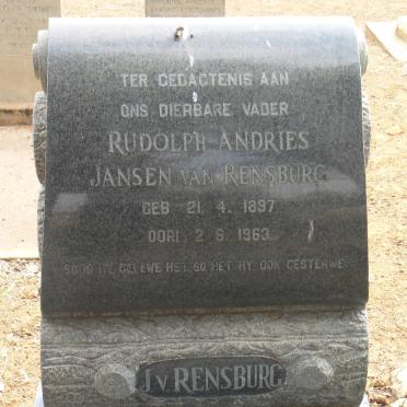 RENSBURG Rudolph Andries, Jansen van 1897-1963
