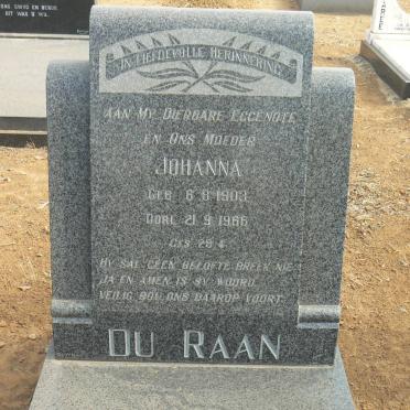 RAAN Johanna, du 1903-1966