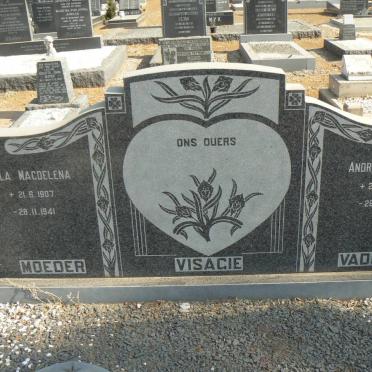 VISAGIE Andries Lucas 1902-1976 &amp; Heila Magdalena 1907-1941