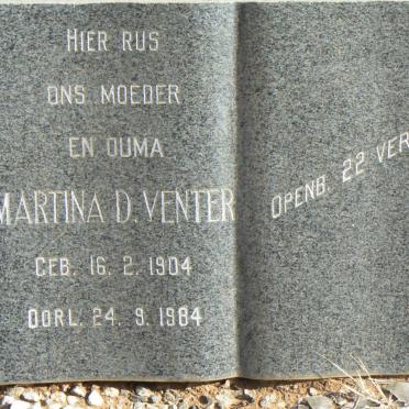 VENTER Martina D. 1904-1984