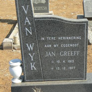 WYK Jan Greeff, van 1915-1977