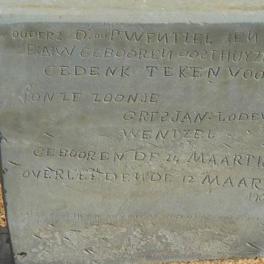 WENTZEL Chrisjan Lodewyk 1872-1902