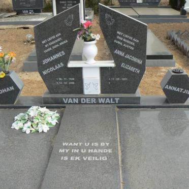 WALT Johannes Nicolaas, van der 1948-2008 &amp; Anna Jacomina Elizabeth 1951-