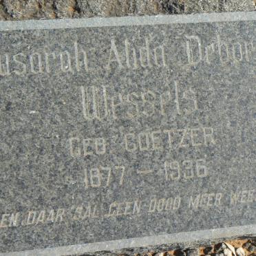 WESSELS Susarah Alida Deborah geb COETZER 1877-1936