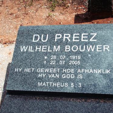 PREEZ Wilhelm Bouwer, du 1919-2005