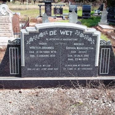 WET Wouter Johannes, de 1875-1938 &amp; Sophia Margeretha GEYER 1882-1975
