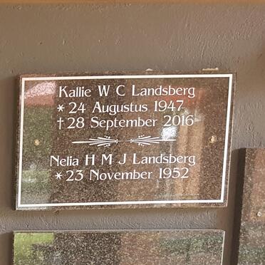 LANDSBERG Kallie W.C. 1947-2016 &amp; Nelia H.M.J. 1952-