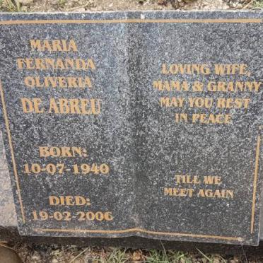 ABREU Maria Fernanda Oliveria, de 1940-2006