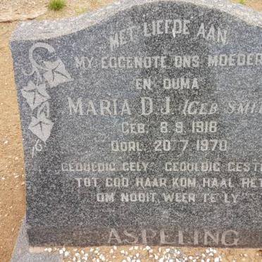 ASPELING Maria D.J. nee SMIT 1918-1970