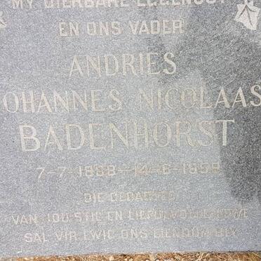BADENHORST Andries Johannes Nicolaas 1888-1959