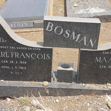 BOSMAN Charl Francois 1898-1968 &amp; Maatjie M.E. NIEUWOUDT 1905-