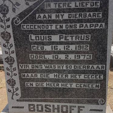 BOSHOFF Louis Petrus 1912-1973