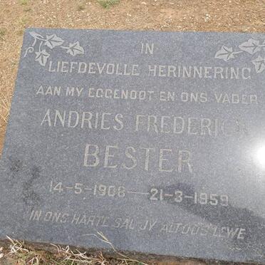 BESTER Andries Frederick 1908-1959