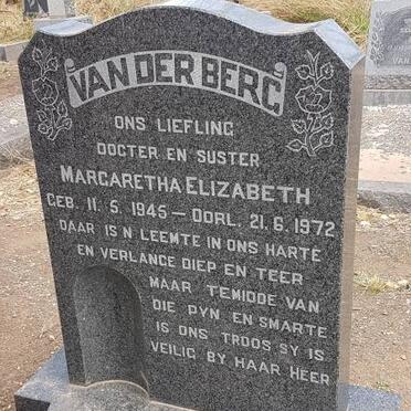 BERG Margaretha Elizabeth, van der 1945-1972