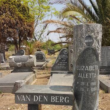 BERG Elizabeth Alletta, van den 1916-1993