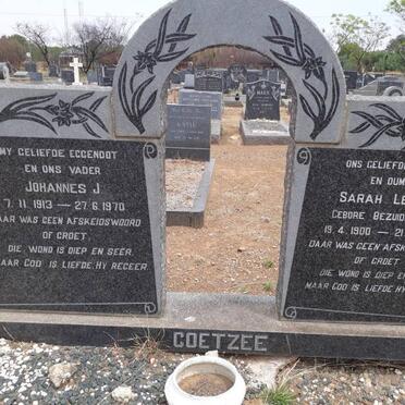 COETZEE Johannes J. 1913-1970 &amp; Sarah Lettie BEZUIDENHOUT 1900-1981