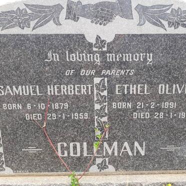 COLEMAN Samuel Herbert 1879-1959 &amp; Ethel Olivia 1891-1959