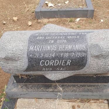 CORDIER Marthinus Hermanus 1894-1981