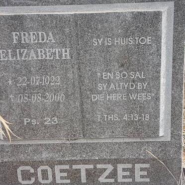 COETZEE Freda Elizabeth 1922-2006