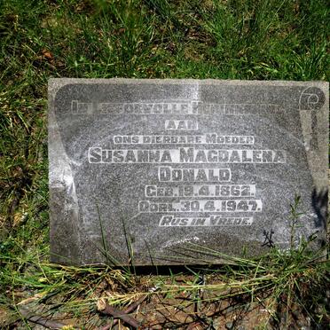 DONALD Susanna Magdalena 1862-1947