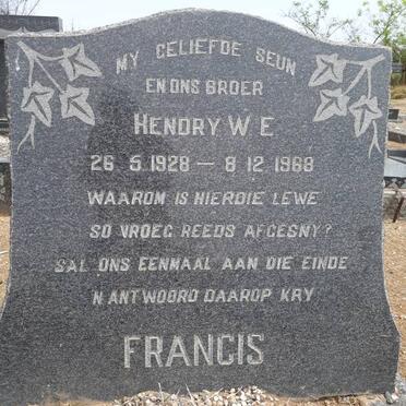 FRANCIS Hendry W.E. 1928-1968