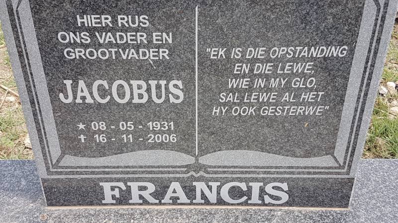 FRANCIS Jacobus 1931-2006