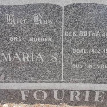 FOURIE Maria S. nee BOTHA 1877-1957