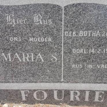 FOURIE Maria S. nee BOTHA 1877-1957