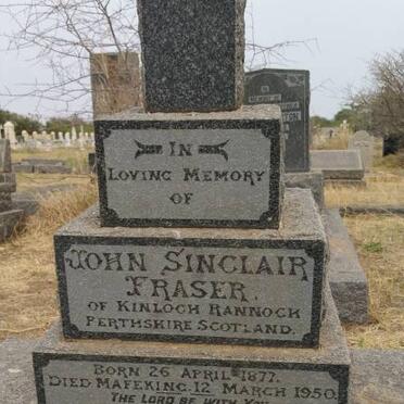 FRASER John Sinclair 1877-1950