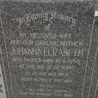 FINCHAM Johanna Elizabeth -1955