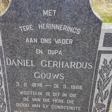 GOUWS Daniel Gerhardus 1876-1966