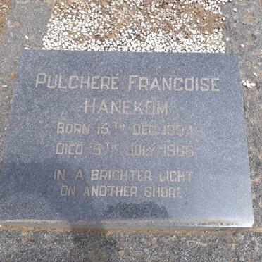 HANEKOM Pulcheré Francoise 1894-1966